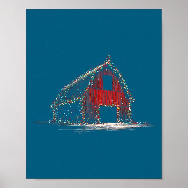 Affiche Funny Barn Christmas Graphics Lights Lover Farm Fa (Devant)