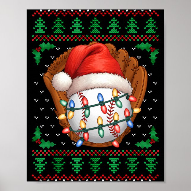 Affiche Funny Baseball Xmas Boys Men Women Kids Ugly Chris (Devant)