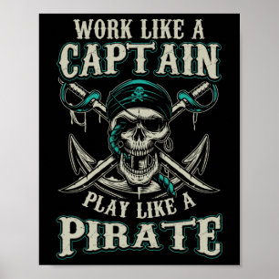 Affiche Funny Bateau Capitaine Chemise Hommes Bateau Chemi