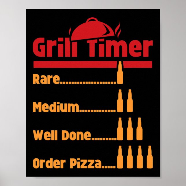 Affiche Funny Bbq Beer Bottles Grill Timer For Ckyard Rbec (Devant)