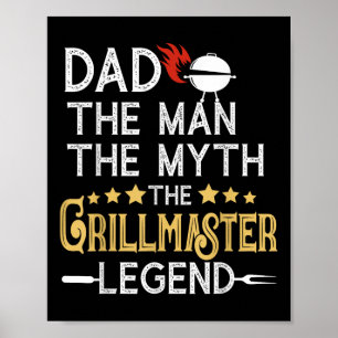 Affiche Funny Bbq Grill Papa L'Homme Le Mythe La Légende F