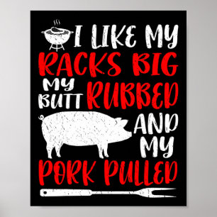 Affiche Funny Bbq J'Aime Mes Racks Gros Mon Cul Frotta Mon
