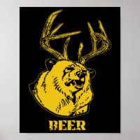 Funny Bear Plus Deer Équivalent Beer Deer Hunting