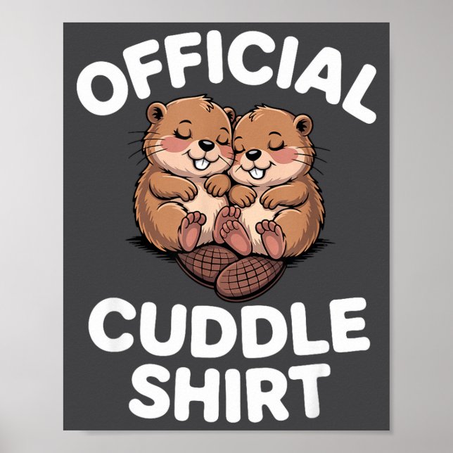 Affiche Funny Beavers Hugging Cuddle  (Devant)