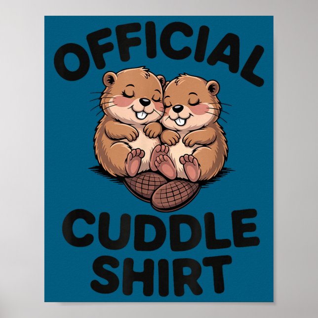 Affiche Funny Beavers Hugging Cuddle  (Devant)