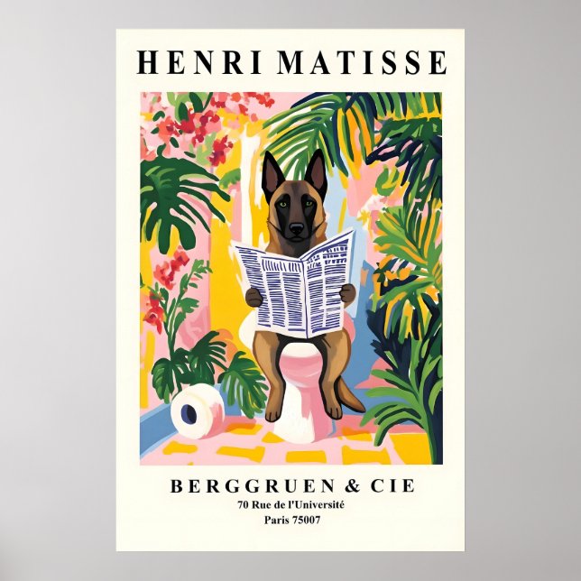 Affiche Funny Belgian Malinois Art - Henri Matisse (Devant)