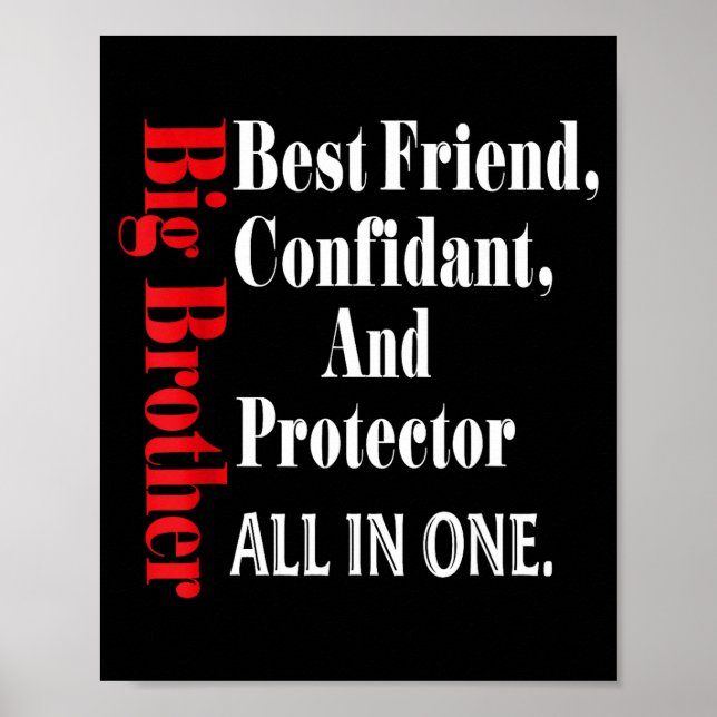 Affiche Funny Big Brother Definition Birthday Men Teens Yo (Devant)