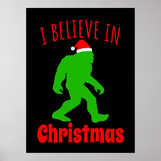 Affiche Funny Bigfoot Je Crois En Noël (Devant)