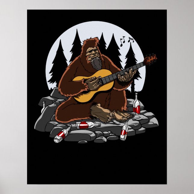 Affiche Funny Bigfoot Mountain Camping Randonnée (Devant)