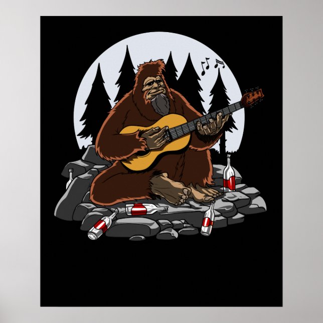 Affiche Funny Bigfoot Mountain Camping Randonnée (Devant)