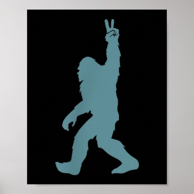Affiche Funny Bigfoot Sasquatch Peace Sign Big Foot Squatc (Devant)