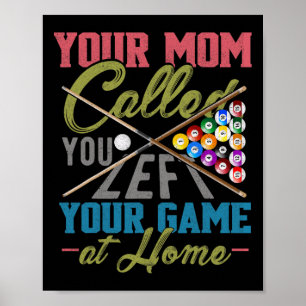 Affiche Funny Billard Piscine Cue Chemise Funny Piscine Bi