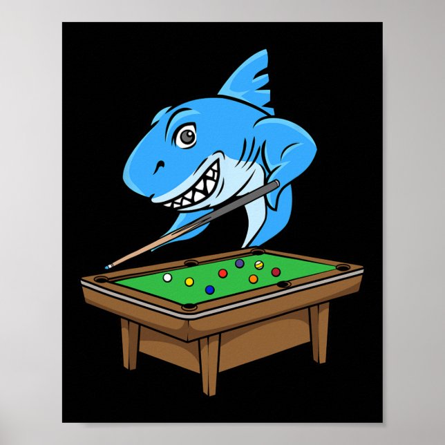 Affiche Funny Billard Pool Shark Hall Snooker Joke Billi (Devant)