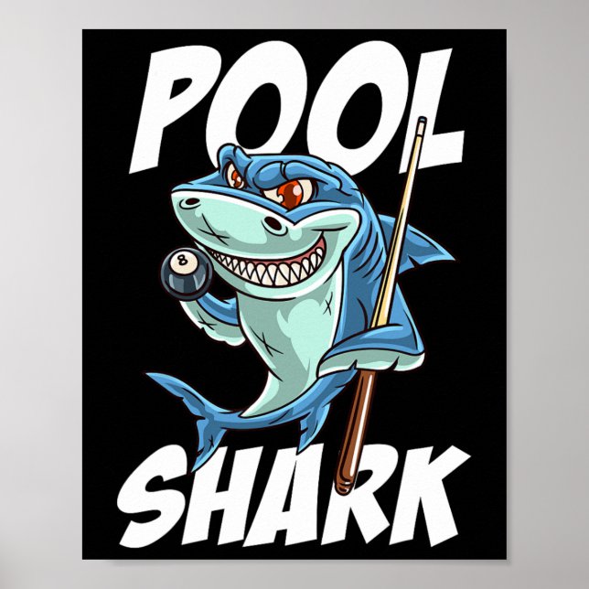 Affiche Funny Billard Pool Shark Snooker Hall Joke Billi (Devant)