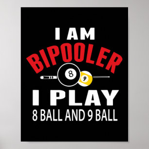 Affiche Funny Billard Pool T Chemise Je Joue 8 Ll Et 9 Ll