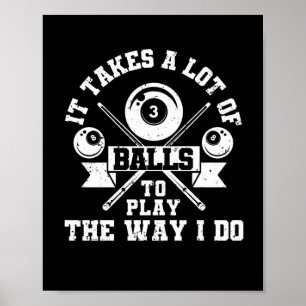 Affiche Funny billiards player billiards 8-ball