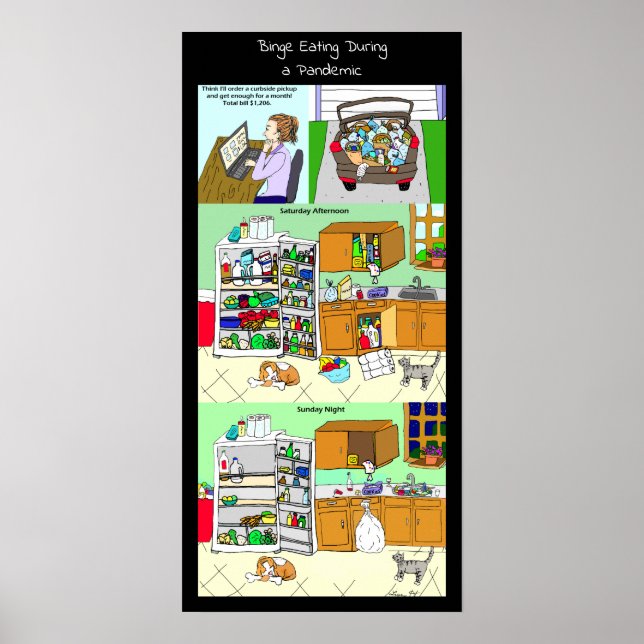 Affiche Funny Binge Eating During a Pandemic (Devant)