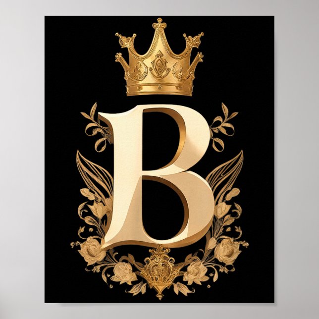 Affiche Funny Birthday Queen B - Letter B And Crown (bee)  (Devant)