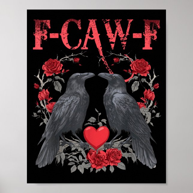 Affiche Funny Black Bird F-caw-f Anti Valentines Day Singl (Devant)