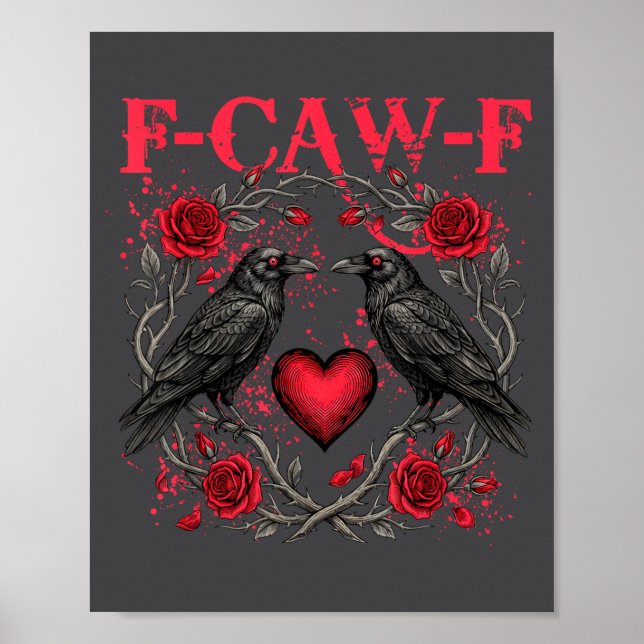 Affiche Funny Black Bird F-caw-f Anti Valentines Day Singl (Devant)