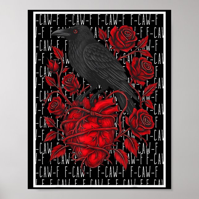 Affiche Funny Black Bird F-caw-f Anti Valentines Day Singl (Devant)