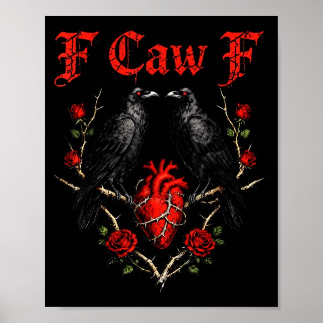 Affiche Funny Black Bird F-caw-f Anti Valentines Day Singl (Devant)