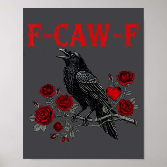 Affiche Funny Black Bird F-caw-f Anti Valentines Day Singl (Devant)