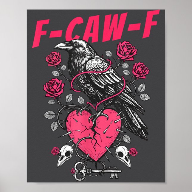 Affiche Funny Black Bird F-caw-f Anti Valentines Day Singl (Devant)