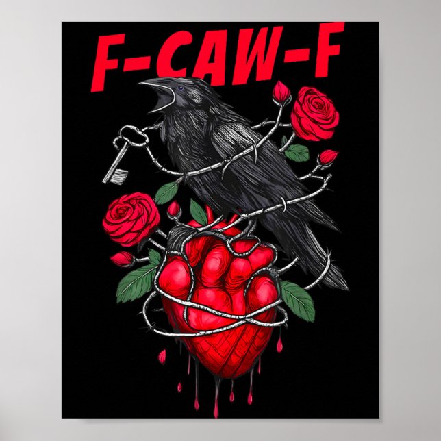 Affiche Funny Black Bird F-caw-f Anti Valentines Day Singl (Devant)