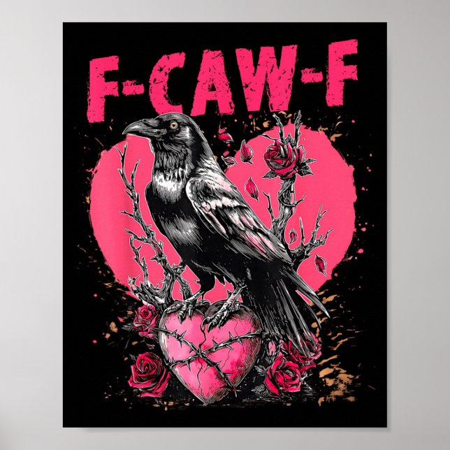 Affiche Funny Black Bird F-caw-f Anti Valentines Day Singl (Devant)