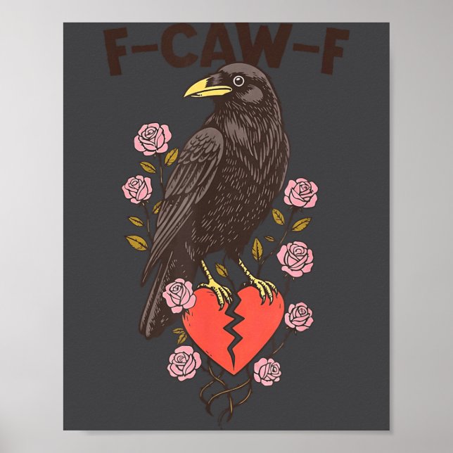 Affiche Funny Black Bird F-caw-f Anti Valentines Day Singl (Devant)