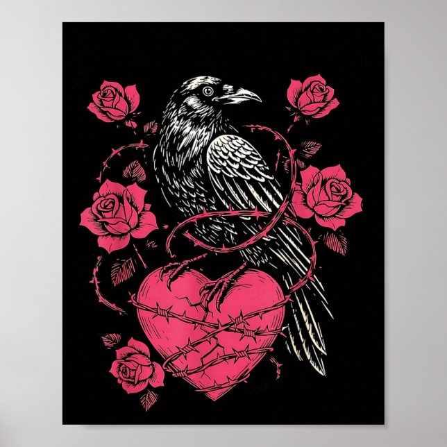 Affiche Funny Black Bird F-caw-f Anti Valentines Day Singl (Devant)