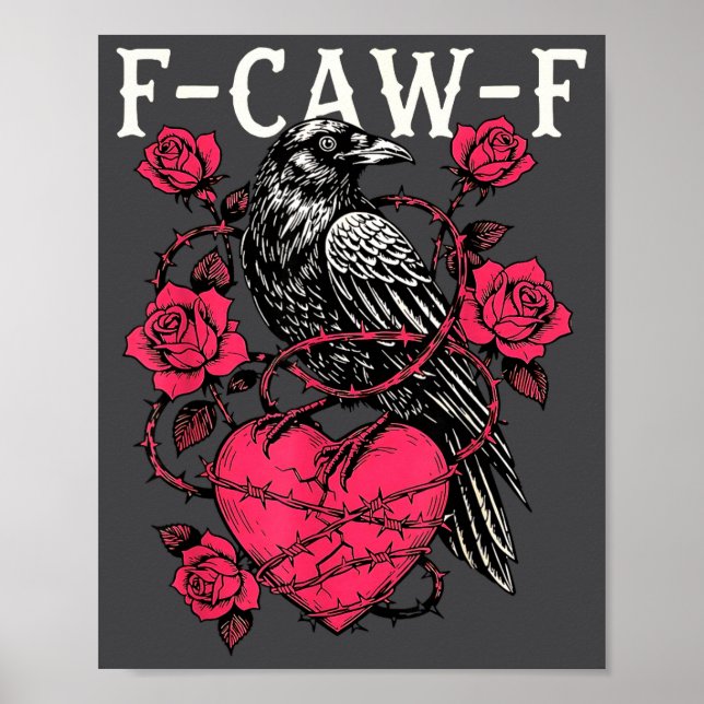 Affiche Funny Black Bird F-caw-f Anti Valentines Day Singl (Devant)
