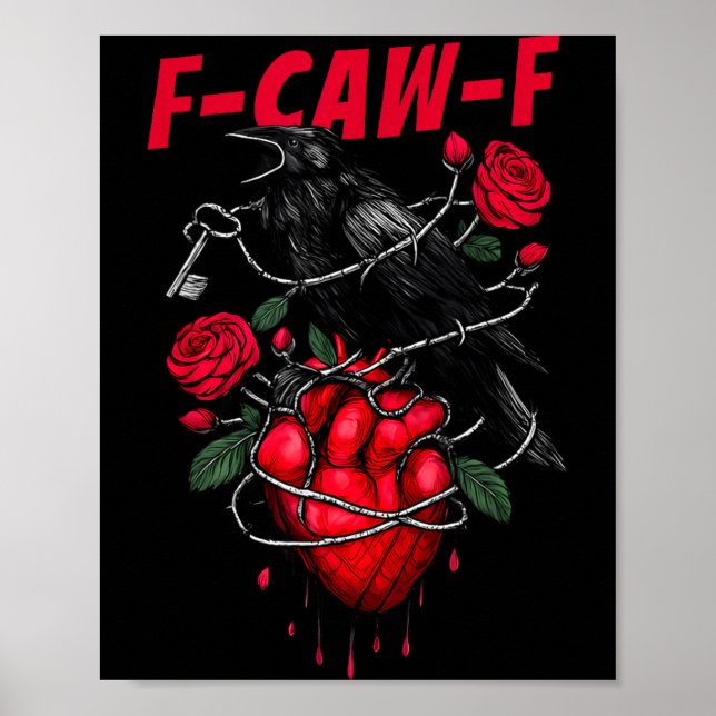 Affiche Funny Black Bird F-caw-f Anti Valentines Day Singl (Devant)
