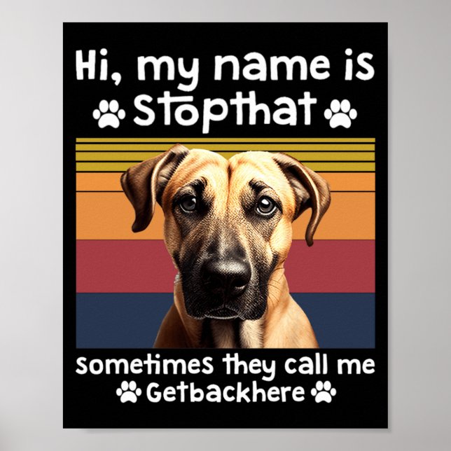 Affiche Funny Black Mouth Cur Dog Saying  (Devant)