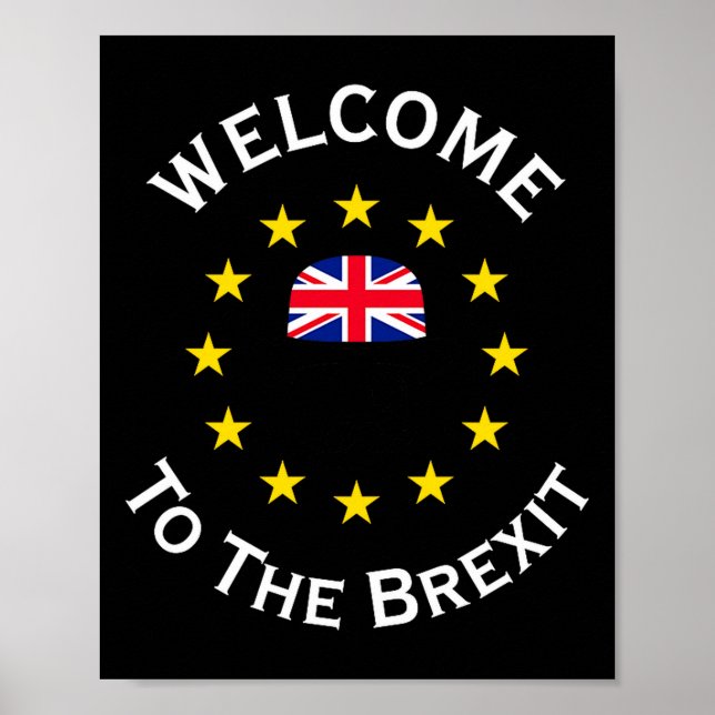 Affiche Funny Blue Yellow European Union Welcome To Brexit (Devant)