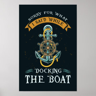 Affiche Funny Boating Pun Nautical Sailor Thème Ancre