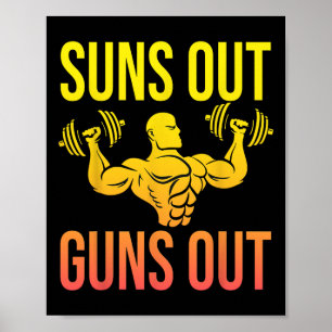 Affiche Funny Bodybuilding Fitness Sun's Out Guns Out Bice