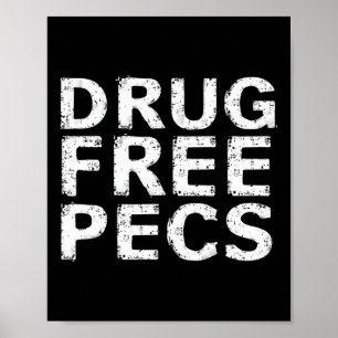 Affiche Funny Bodybuilding Natty Drug Free Pecs