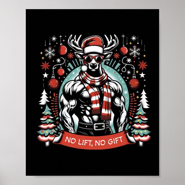 Affiche Funny Bodybuilding Pour la fête de Noël (Devant)