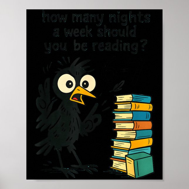 Affiche Funny Bookworm 6 7 Meme Design _ Reading Nights Hu (Devant)