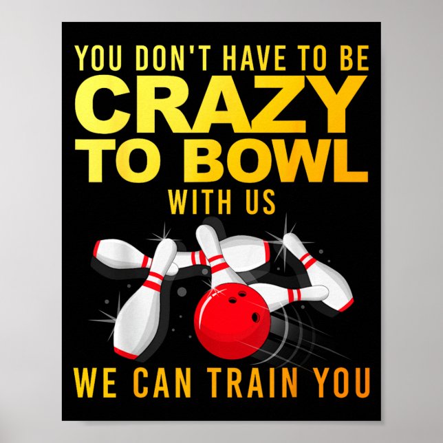 Affiche Funny Bowling Design For Men Women Kids Bowler Bow (Devant)