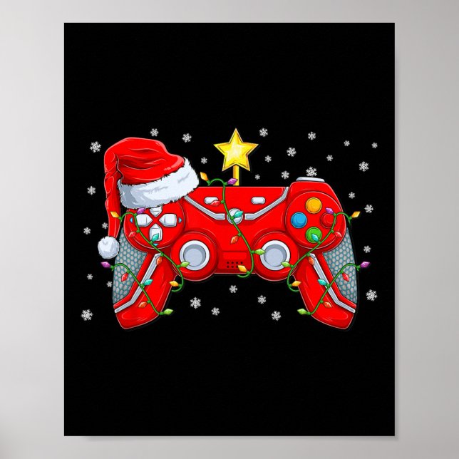 Affiche Funny Boys Christmas Shirts Video Jeu Santa Hat G (Devant)