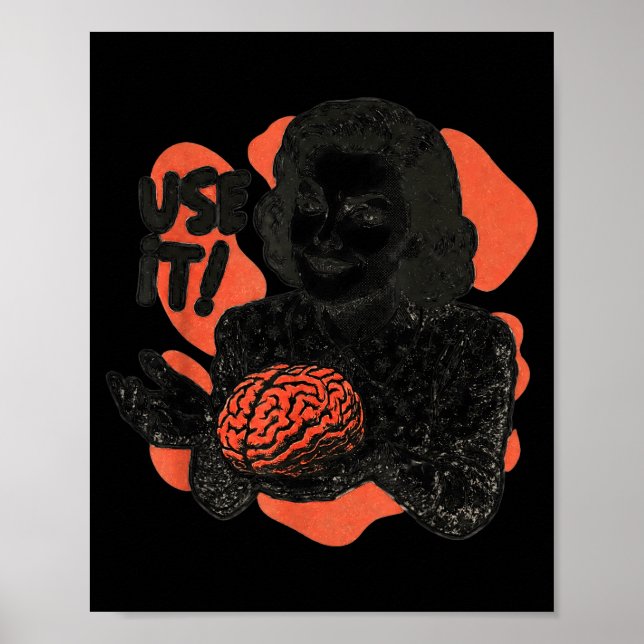 Affiche Funny Brain Use It Sarcastic Sarcasm Humorous For  (Devant)