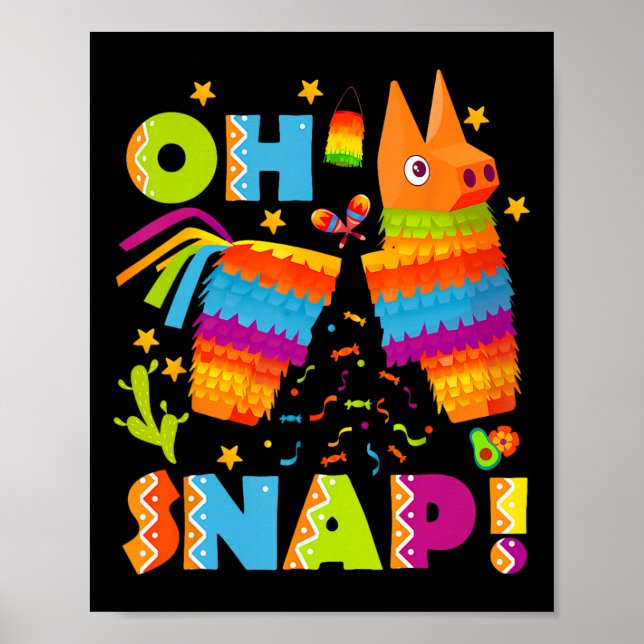 Affiche Funny Broken Pinata Oh Snap Cinco De Mayo Mexique (Devant)