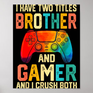 Affiche Funny Brother Gamer Graphique T-shirt Hommes Garço
