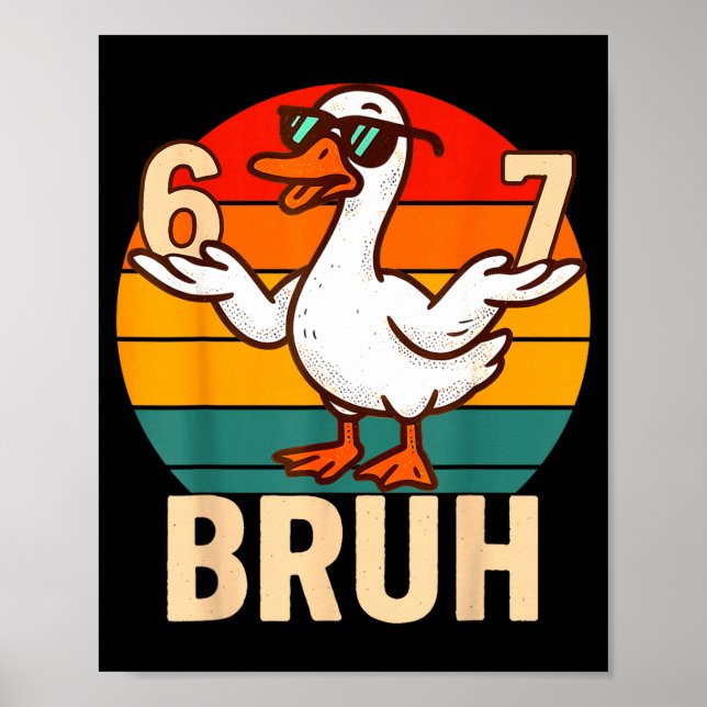 Affiche Funny Bruh Retro Duck 6 7 Meme Kids Teen Boys  (Devant)
