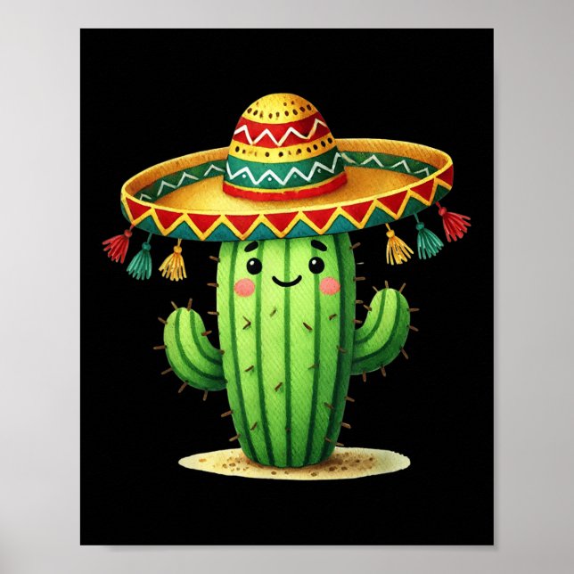 Affiche Funny Cactus Cinco De Mayo Garçons Enfants Enfants (Devant)