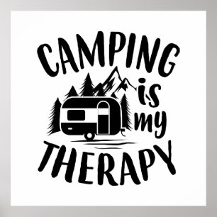 Affiche Funny Camping est mon Thérapie