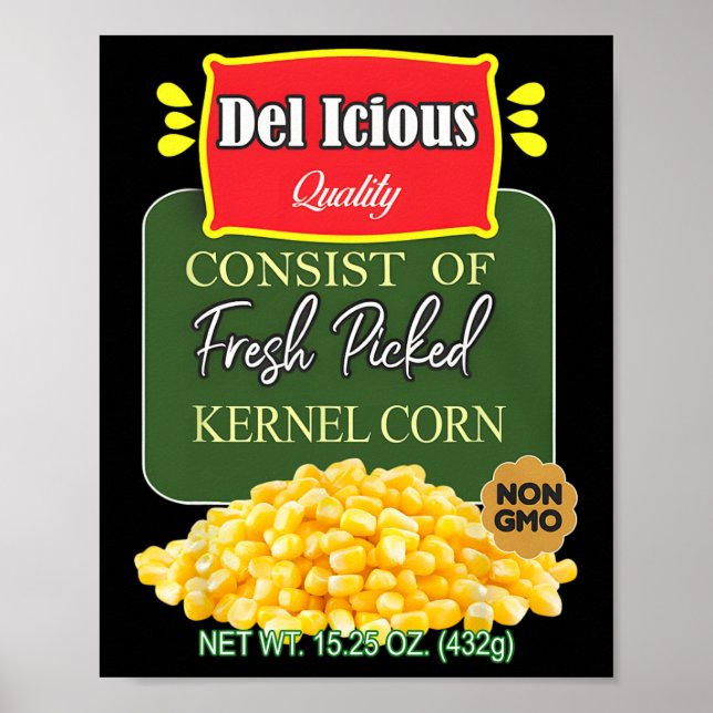 Affiche Funny Canned Kernel Corn Halloween Matching Group (Devant)